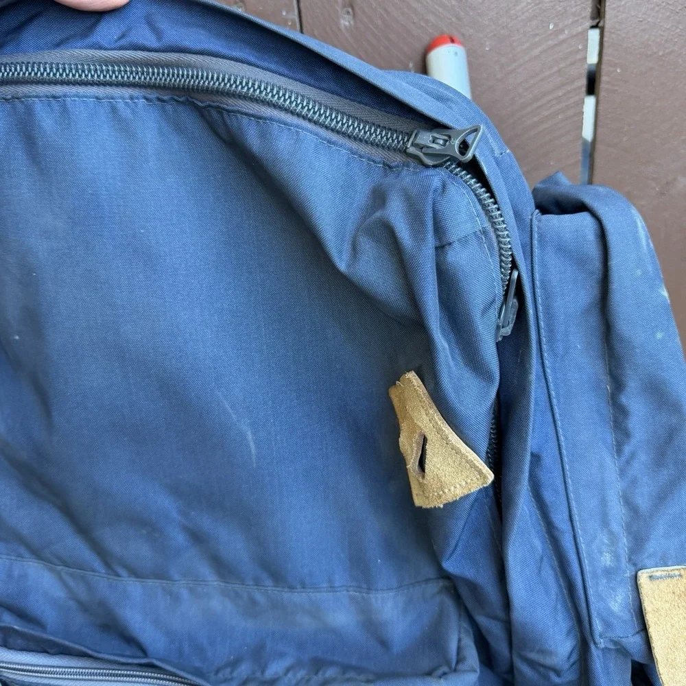Vintage 70s The North Face Brown Label External Frame Backpack Blue Aluminum USA